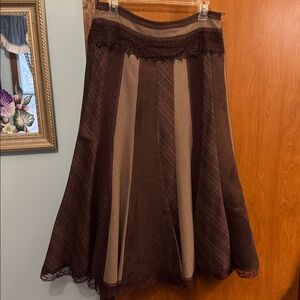 NYGARD Collection Brown multi Panel A-Line Skirt 8